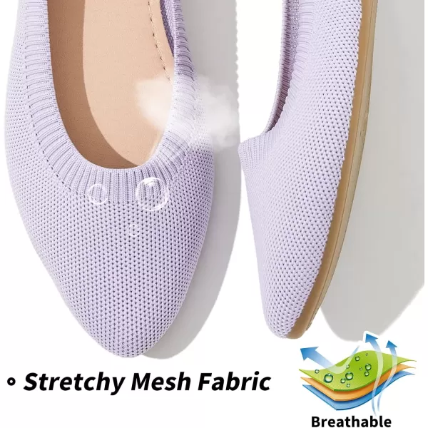BABUDOG Women's Mesh Flats Shoes Pointed-Toe Dress Shoes for Women Black Flats Shoes Comfortable Memory Foam Flats Shoes