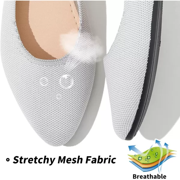 BABUDOG Women's Mesh Flats Shoes Pointed-Toe Dress Shoes for Women Black Flats Shoes Comfortable Memory Foam Flats Shoes