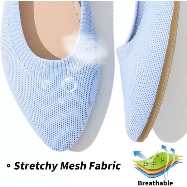 BABUDOG Women's Mesh Flats Shoes Pointed-Toe Dress Shoes for Women Black Flats Shoes Comfortable Memory Foam Flats Shoes