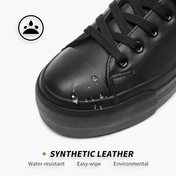 BABUDOG Womens Synthetic Leather Platform Sneakers,White Platform Shoes,Lace-up Tennis Shoes for Women,Comfortable Casual Shoes