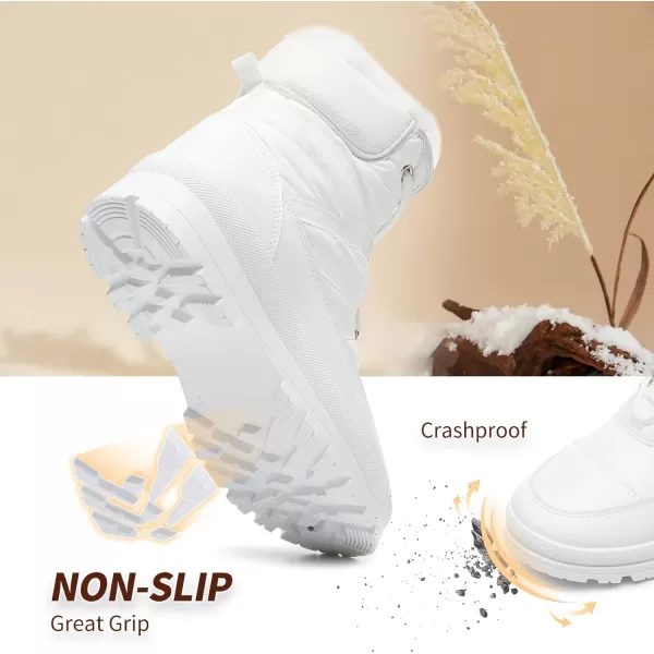 BABUDOG Womens Warm Fur Lined Mid-Calf Boots Waterproof Winter Snow Boots Non-slip Lace up Combat Boots