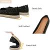imageHEAWISH Womens Ballet Flat Daisy Round Toe Dress Shoes Casual Slip On Rope LoaferBlack