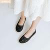 imageHEAWISH Womens Ballet Flat Daisy Round Toe Dress Shoes Casual Slip On Rope LoaferBlack
