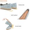 imageHEAWISH Womens Ballet Flat Daisy Round Toe Dress Shoes Casual Slip On Rope LoaferBlue