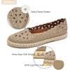 imageHEAWISH Womens Ballet Flat Daisy Round Toe Dress Shoes Casual Slip On Rope LoaferChocolate