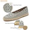 imageHEAWISH Womens Ballet Flat Daisy Round Toe Dress Shoes Casual Slip On Rope LoaferGrey