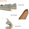 imageHEAWISH Womens Ballet Flat Daisy Round Toe Dress Shoes Casual Slip On Rope LoaferGrey
