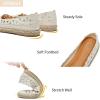 imageHEAWISH Womens Ballet Flat Daisy Round Toe Dress Shoes Casual Slip On Rope LoaferWhite
