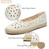 imageHEAWISH Womens Ballet Flat Daisy Round Toe Dress Shoes Casual Slip On Rope LoaferWhite