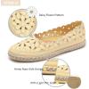 imageHEAWISH Womens Ballet Flat Daisy Round Toe Dress Shoes Casual Slip On Rope LoaferYellow