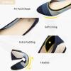 imageHEAWISH Womens Ballet Flat Flats Shoes Comfortable Mesh Pointed Toe Slip On Dress ShoesBlueOriginal