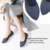 imageHEAWISH Womens Ballet Flat Flats Shoes Comfortable Mesh Pointed Toe Slip On Dress ShoesNavy