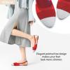 imageHEAWISH Womens Ballet Flat Flats Shoes Comfortable Mesh Pointed Toe Slip On Dress ShoesRed Combo
