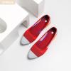 imageHEAWISH Womens Ballet Flat Flats Shoes Comfortable Mesh Pointed Toe Slip On Dress ShoesRed Combo