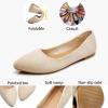 imageHEAWISH Womens Black Flats Shoes Comfortable Suede Pointed Toe Slip On Casual Ballet Flats Dress Shoes Nude FlatsBeige