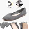 imageHEAWISH Womens Black Flats Shoes Comfortable Suede Pointed Toe Slip On Casual Ballet Flats Dress Shoes Nude FlatsGrey