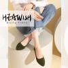 imageHEAWISH Womens Black Flats Shoes Comfortable Suede Pointed Toe Slip On Casual Ballet Flats Dress Shoes Nude FlatsOlive Green