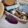imageHEAWISH Womens Black Flats Shoes Comfortable Suede Pointed Toe Slip On Casual Ballet Flats Dress Shoes Nude FlatsPurple