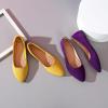 imageHEAWISH Womens Black Flats Shoes Comfortable Suede Pointed Toe Slip On Casual Ballet Flats Dress Shoes Nude FlatsPurple