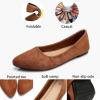 imageHEAWISH Womens Black Flats Shoes Comfortable Suede Pointed Toe Slip On Casual Ballet Flats Dress Shoes Nude FlatsTan