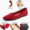 imageHEAWISH Womens Black Flats Shoes Comfortable Suede Pointed Toe Slip On Casual Ballet Flats Dress Shoes Nude FlatsWine