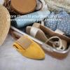 imageHEAWISH Womens Black Flats Shoes Comfortable Suede Pointed Toe Slip On Casual Ballet Flats Dress Shoes Nude FlatsYellow