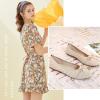 imageHEAWISH Womens Flats Shoes Comfortable Crochet Lace Mesh Round Toe Slip On Casual Ballet Flats Dress ShoesBeige