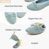 imageHEAWISH Womens Flats Shoes Comfortable Crochet Lace Mesh Round Toe Slip On Casual Ballet Flats Dress ShoesBlue