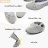 imageHEAWISH Womens Flats Shoes Comfortable Crochet Lace Mesh Round Toe Slip On Casual Ballet Flats Dress ShoesGrey