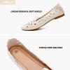 imageHEAWISH Womens Floral Ballet Flats for Women Black Beige Slip On Flowers PU Leather Round Toe Dress ShoesBeige