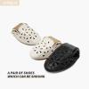 imageHEAWISH Womens Floral Ballet Flats for Women Black Beige Slip On Flowers PU Leather Round Toe Dress ShoesBlack