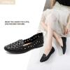 imageHEAWISH Womens Floral Ballet Flats for Women Black Beige Slip On Flowers PU Leather Round Toe Dress ShoesBlack