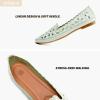 imageHEAWISH Womens Floral Ballet Flats for Women Black Beige Slip On Flowers PU Leather Round Toe Dress ShoesLight Green