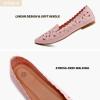 imageHEAWISH Womens Floral Ballet Flats for Women Black Beige Slip On Flowers PU Leather Round Toe Dress ShoesPink