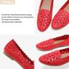 imageHEAWISH Womens Floral Ballet Flats for Women Black Beige Slip On Flowers PU Leather Round Toe Dress ShoesRed