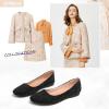 imageHEAWISH Womens Round Toe Flats Shoes Ballet Flats Dressy Comfortable White Green Flats for WomenBlack