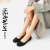 imageHEAWISH Womens Round Toe Flats Shoes Ballet Flats Dressy Comfortable White Green Flats for WomenBlack