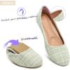 imageHEAWISH Womens Round Toe Flats Shoes Ballet Flats Dressy Comfortable White Green Flats for WomenGreen