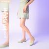 imageHEAWISH Womens Round Toe Flats Shoes Ballet Flats Dressy Comfortable White Green Flats for WomenGreen