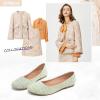 imageHEAWISH Womens Round Toe Flats Shoes Ballet Flats Dressy Comfortable White Green Flats for WomenGreen