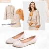 imageHEAWISH Womens Round Toe Flats Shoes Ballet Flats Dressy Comfortable White Green Flats for WomenPink