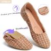 imageHEAWISH Womens Round Toe Flats Shoes Ballet Flats Dressy Comfortable White Green Flats for WomenTan