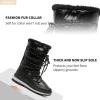 imageHEAWISH Womens Winter Snow Boot Fur Lined Mid Calf Warm BootsBlack