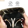 imageHEAWISH Womens Winter Snow Boot Fur Lined Mid Calf Warm BootsGreen