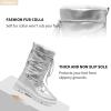 imageHEAWISH Womens Winter Snow Boot Fur Lined Mid Calf Warm BootsSilver