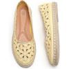 imageHEAWISH Womens Ballet Flat Daisy Round Toe Dress Shoes Casual Slip On Rope LoaferYellow