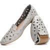 imageHEAWISH Womens Floral Ballet Flats for Women Black Beige Slip On Flowers PU Leather Round Toe Dress ShoesGrey