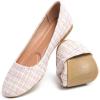 imageHEAWISH Womens Round Toe Flats Shoes Ballet Flats Dressy Comfortable White Green Flats for WomenPink