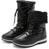 imageHEAWISH Womens Winter Snow Boot Fur Lined Mid Calf Warm BootsBlack