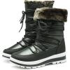 imageHEAWISH Womens Winter Snow Boot Fur Lined Mid Calf Warm BootsGreen